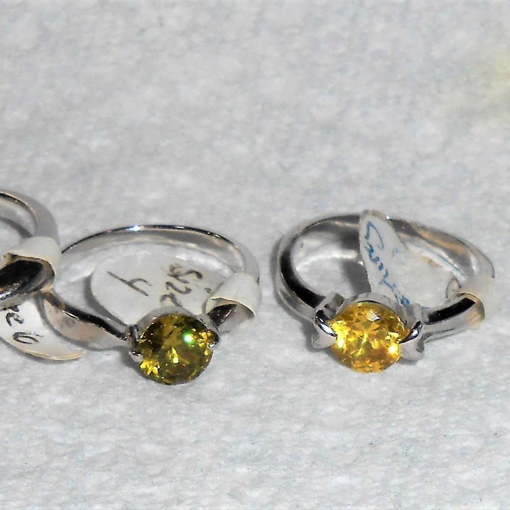 Yellow Sz 5 Ring & Olivine Citrine GP Sz 4 Ring